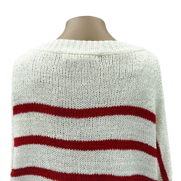 C & C California Striped Long Sleeve Relaxed Knit Sweater Hi-Low Hem Women XL - Picture 9 of 10